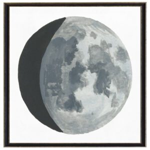 Watercolor waning gibbous moon