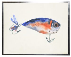 Blue and orange fish lure