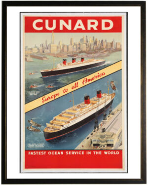 Cunard travel poster