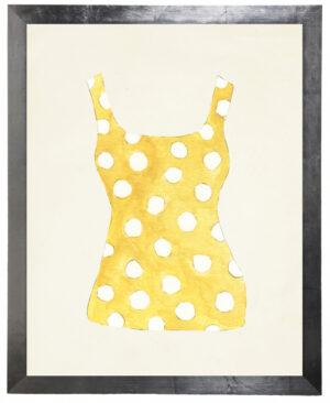 Yellow and White Polka Dot Bathing Suit