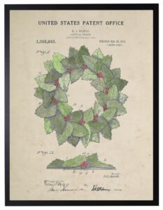 Watercolor Holiday wreath patent