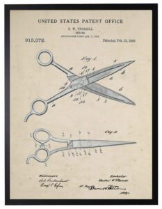 Watercolor barbershop scissors patent
