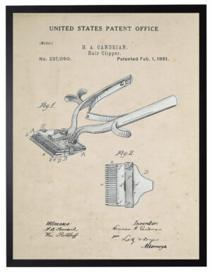 Watercolor barbershop clippers patent