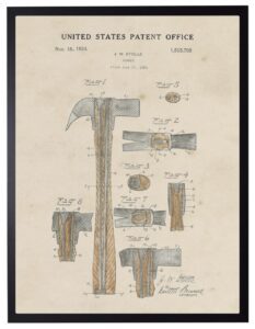 Watercolor brown hammer patent