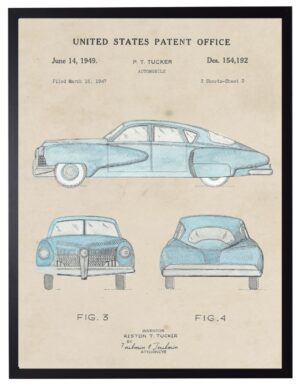 Watercolor P.T. Tucker Automobile Patent
