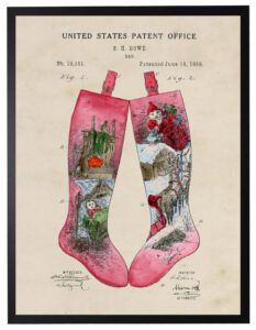 Watercolor red stocking patent