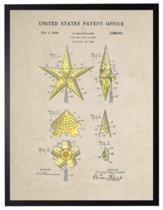 Watercolor Yellow Star tree topper patent