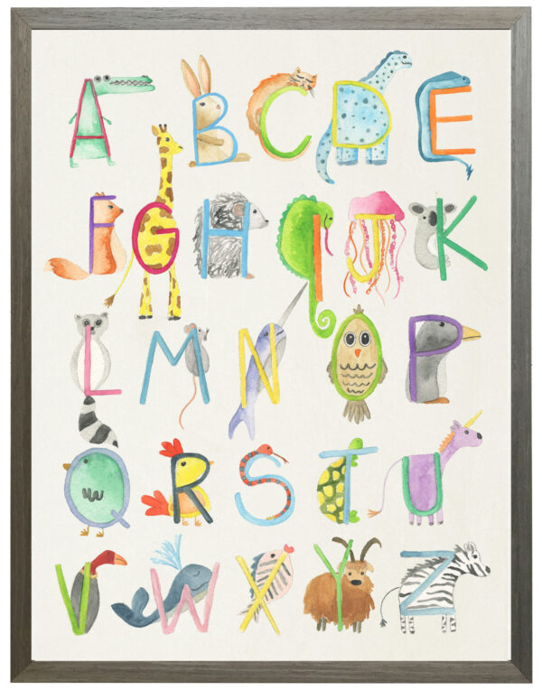 Watercolor Animal ABC collection