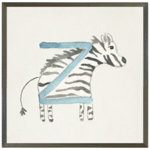 Watercolor Z Zebra