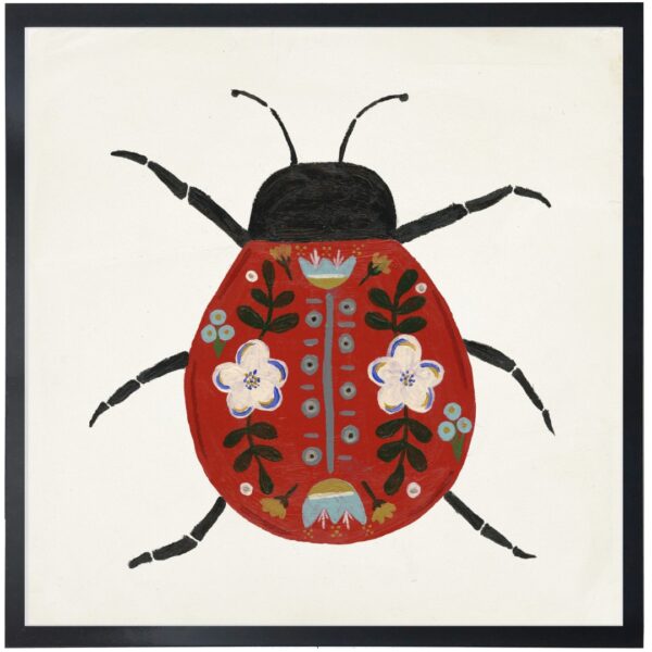 Red folk art beetle