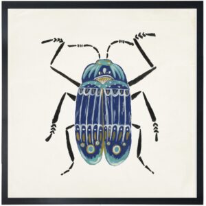 Blue folk art beetle