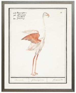 Vertical white/peach flamingo waterbird