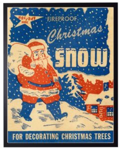 Vintage Christmas snow poster with santa