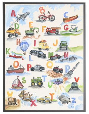 Watercolor transportation ABCs