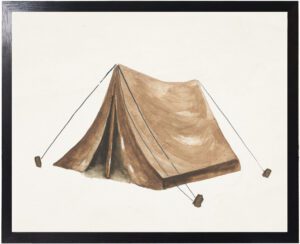 Watercolor camping tent