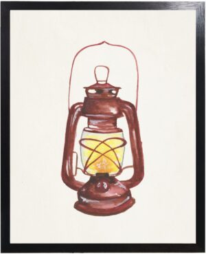 Watercolor camping lantern