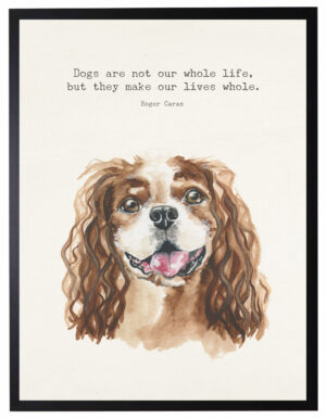 Watercolor King Charles Spaniel with Dogs are not quote
