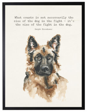 Watercolor German shepherd with What counts quote