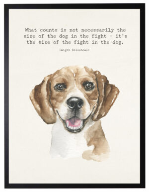 Watercolor Beagle with What counts quote
