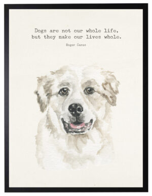 Watercolor Great Pyrenees with Dogs are not quote