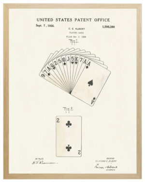 Playing Cards  patent on light background