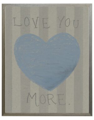 Love you more blue heart in pastels