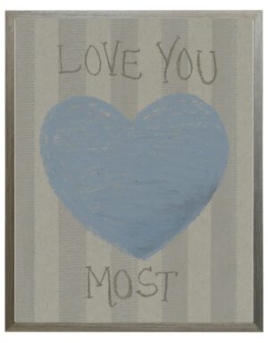 Love you most blue heart in pastels