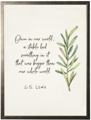 CS Lewis quote with watercolor rosemary