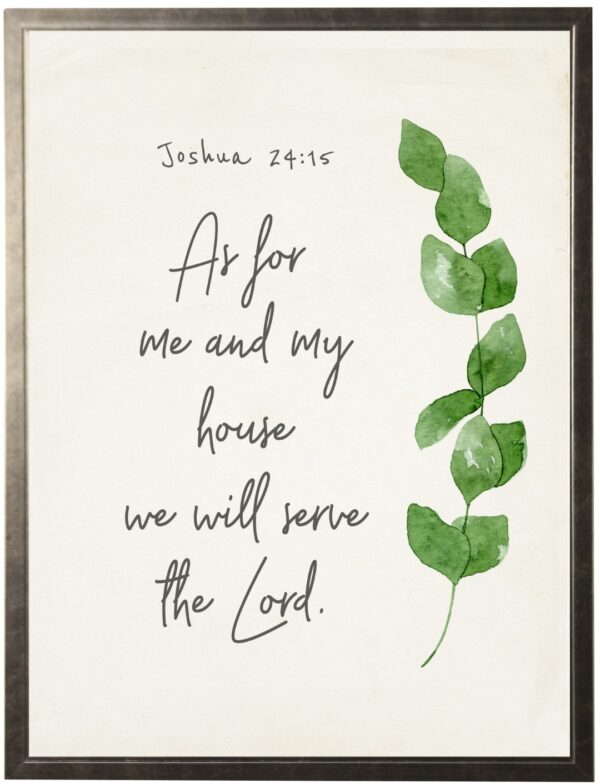 Joshua 24:15 with watercolor greenery