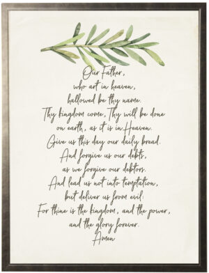 Lord's Prayer with watercolor rosemary