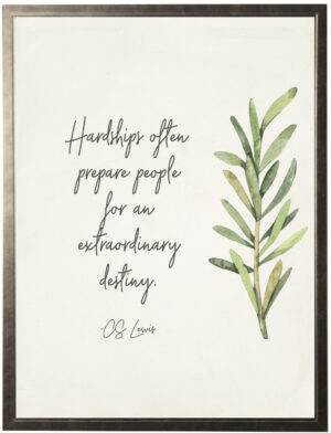 CS Lewis quote with watercolor rosemary