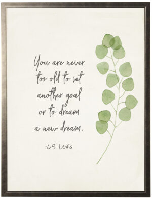 CS Lewis quote with watercolor eucalyptus