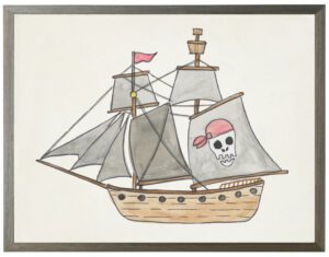 Watercolor pirate ship
