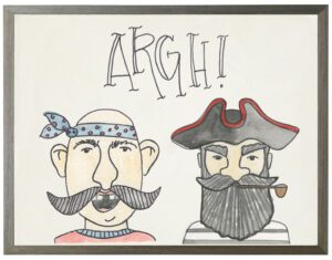 Watercolor Argh with pirates