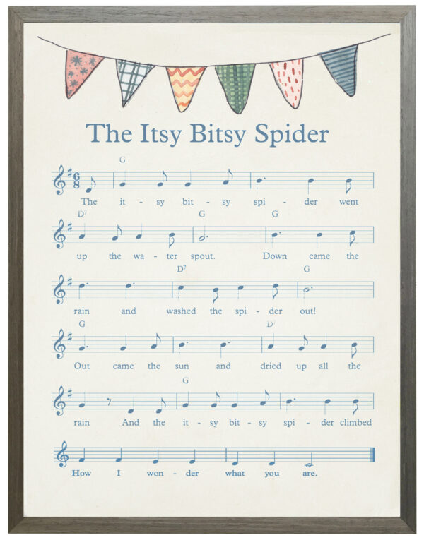Itsy Bitsy Spider with grey font