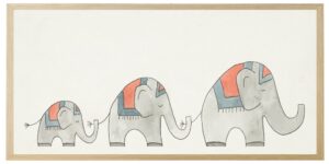 Watercolor elephant line