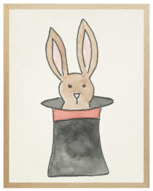 Watercolor bunny in tophat
