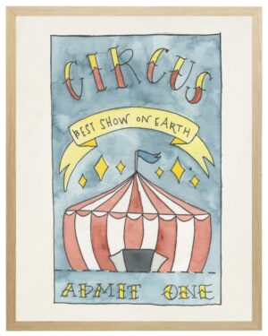 Watercolor circus ticket
