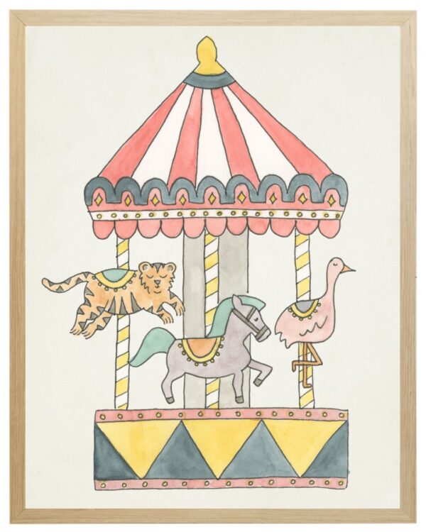 Watercolor circus carousel