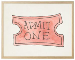 Watercolor admit one ticket