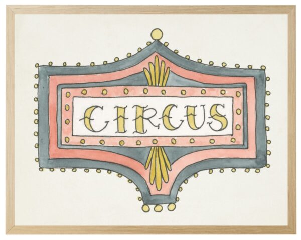 Watercolor Circus sign