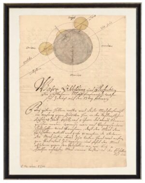Vintage Lunar eclipse illustrated journal page