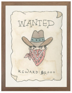 Watercolor Western wanted poster