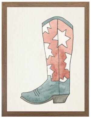 Watercolor Boot with stars