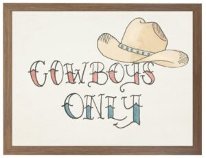 Watercolor Cowboys only poster