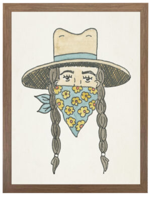 Watercolor cowgirl with bandana
