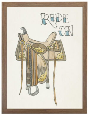 Watercolor horse saddle
