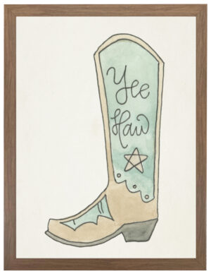 Watercolor yee haw boot