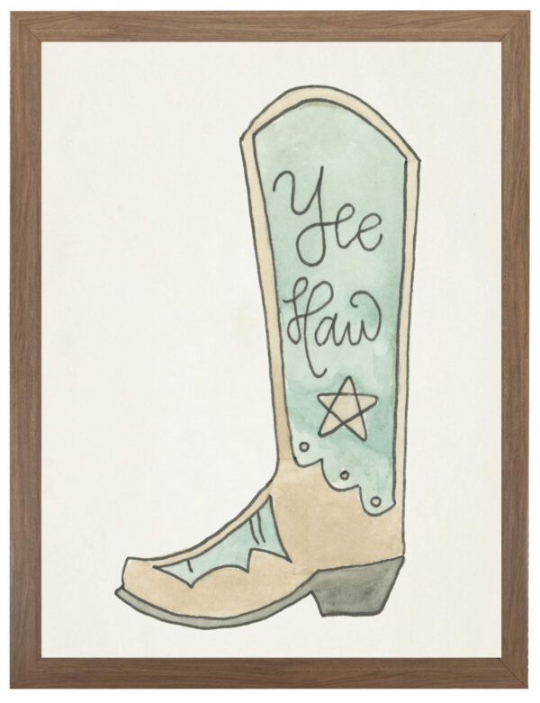Watercolor yee haw boot