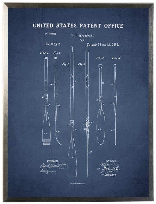 Oars patent on navy background